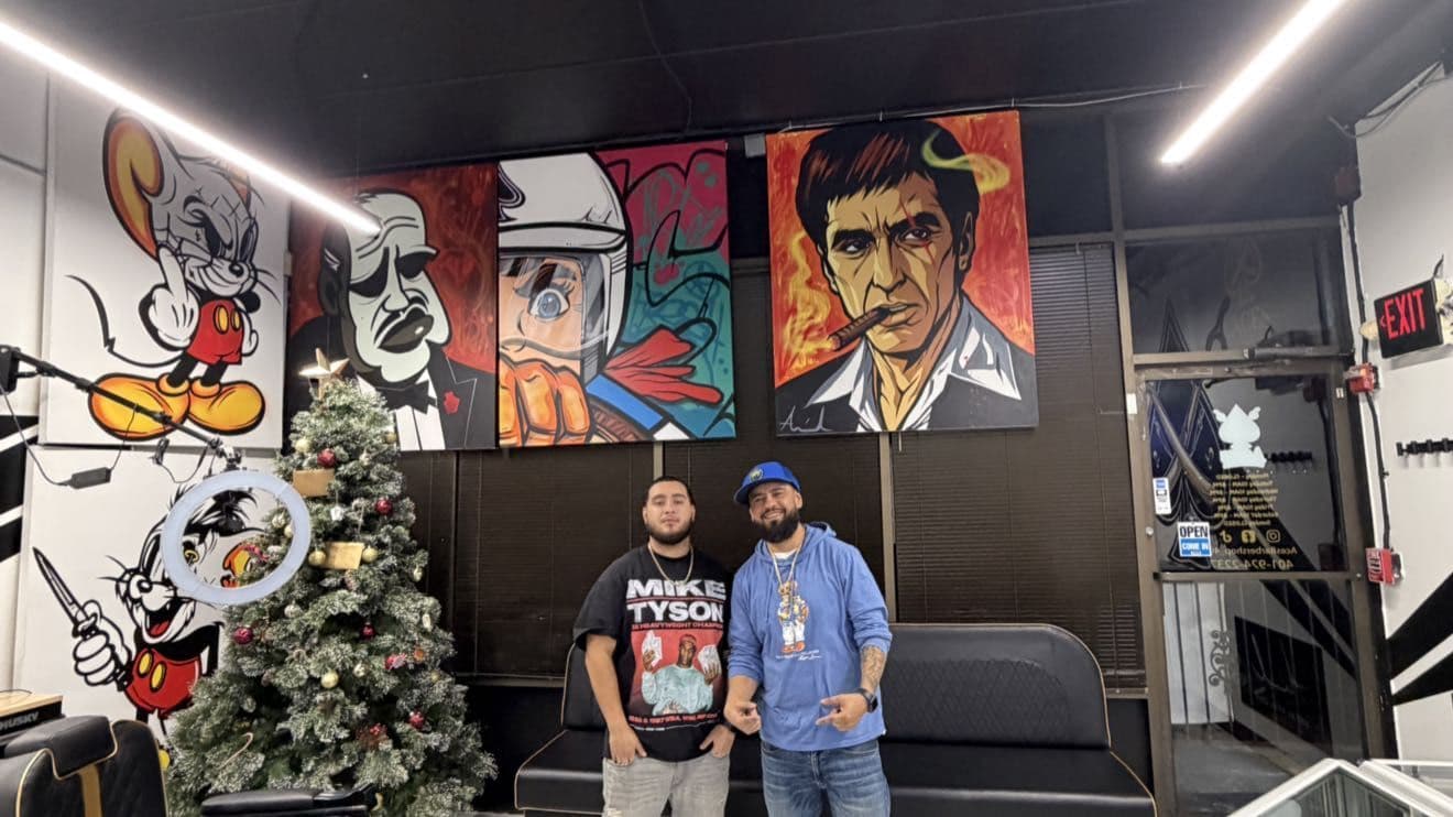 WALTNYCE inside the current Aces Barbershop in North Providence, Rhode Island